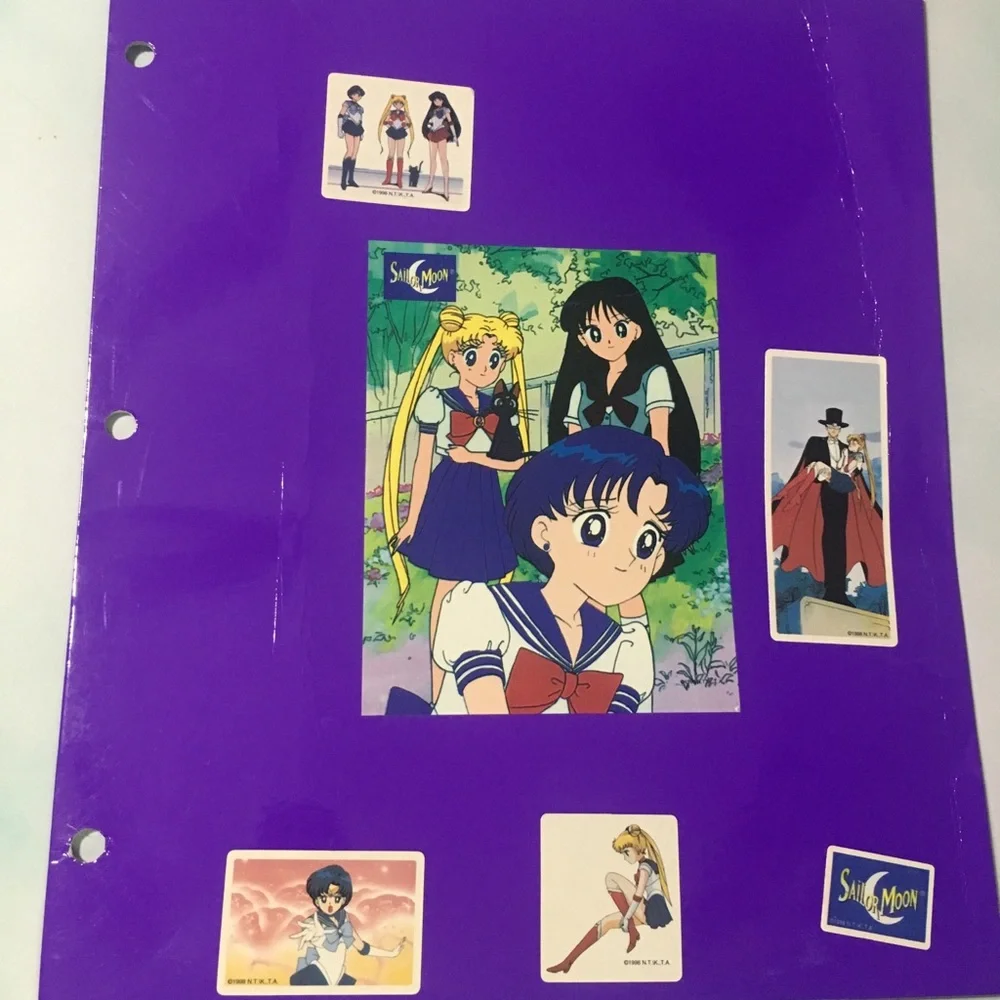 SAILOR MOON Stickers On Purple Folder